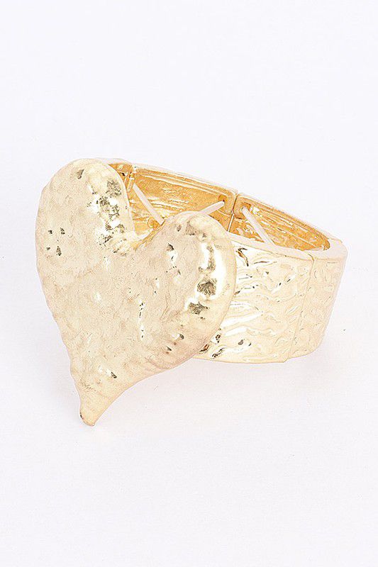 Heart bangle stretch bracelet