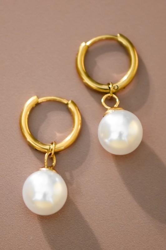 Classic Charm Pearl Hoops