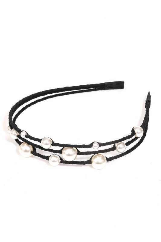 Triple pearl head band