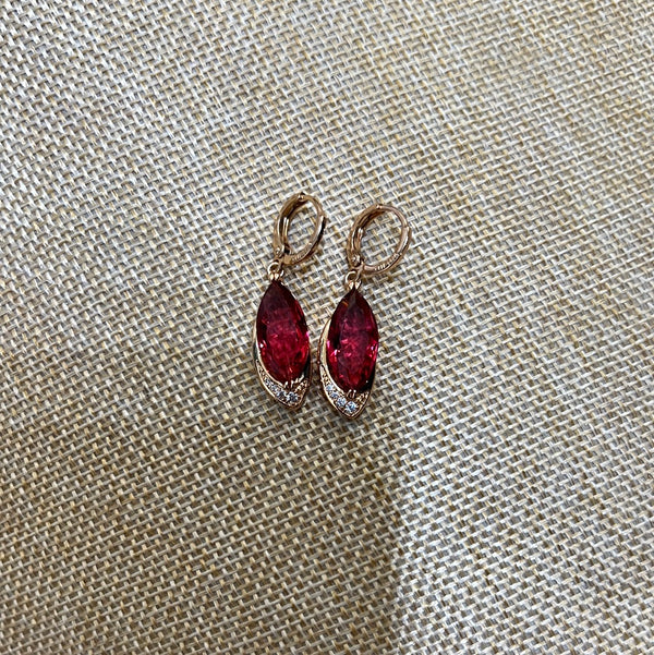 Red Rhinestone Hoops