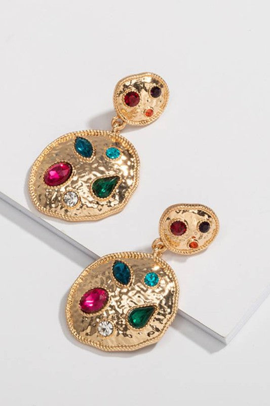 Gold multicolor rhinestone