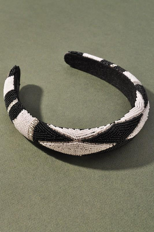 Black & white beads hairband