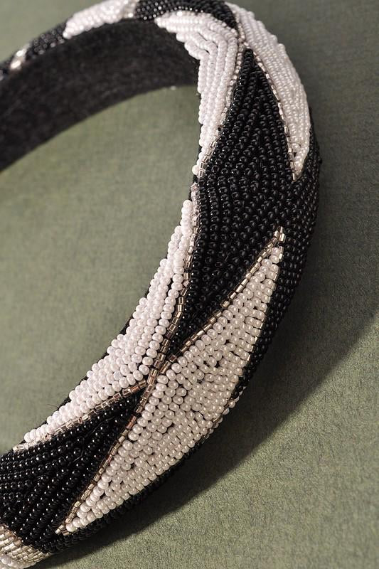 Black & white beads hairband