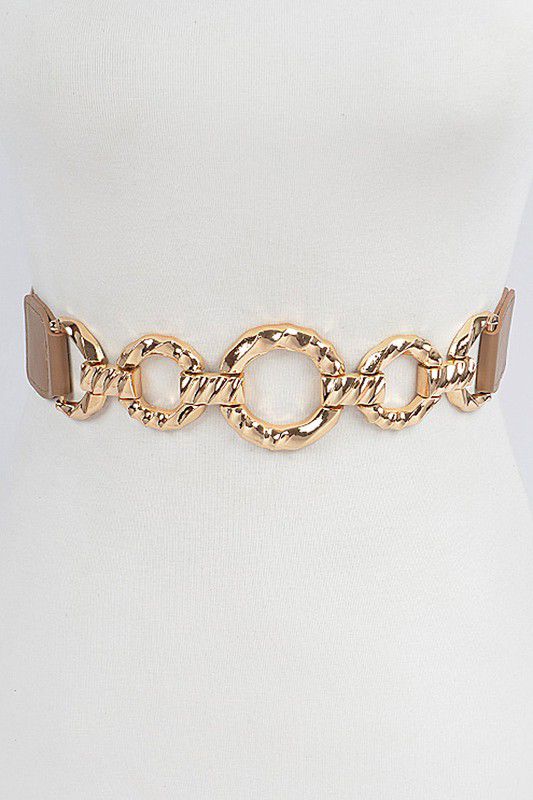 Metal buckle circule Khaki belt