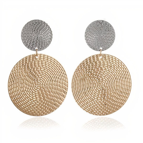 Textured doble circule silver/gold