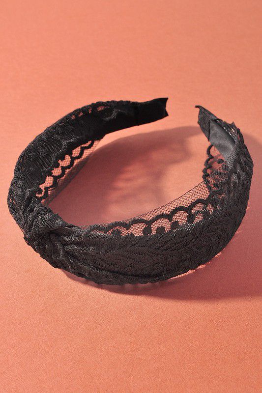 Lace black head band