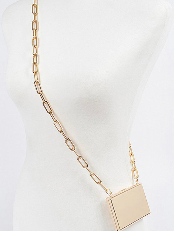 Rectangle gold handbag