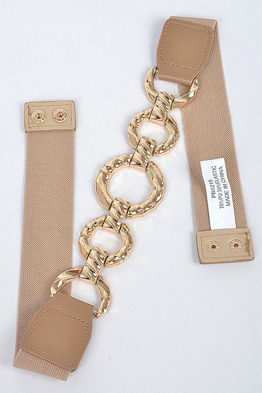 Metal buckle circule Khaki belt